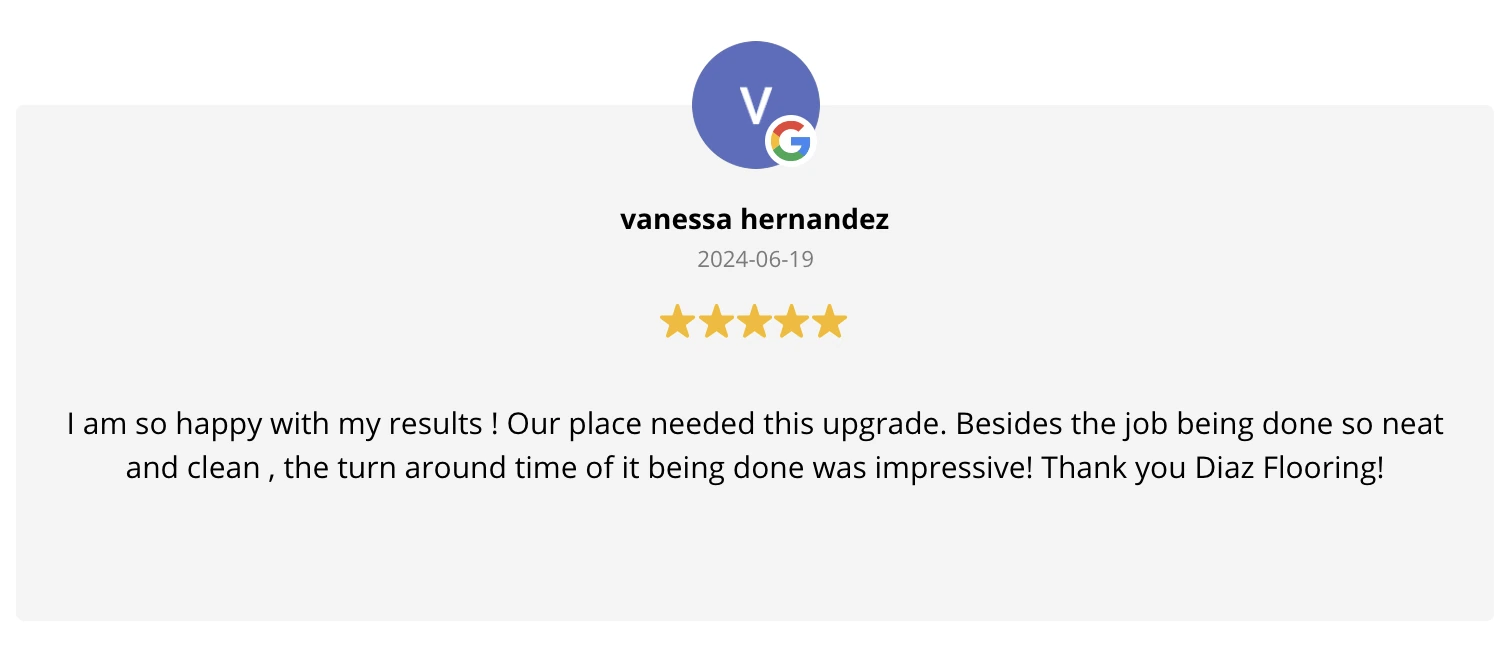 Diaz Hardwood Flooring Testimonial