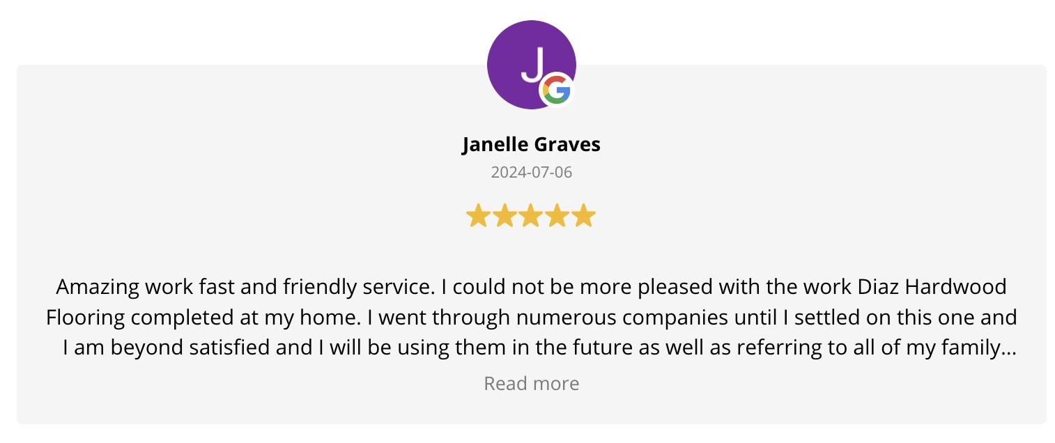 Diaz Hardwood Flooring Testimonial